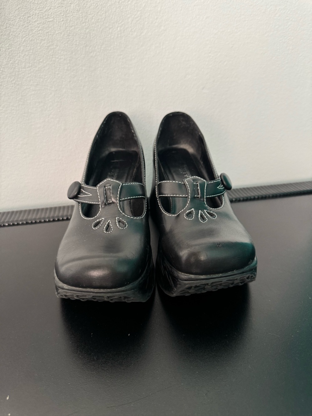 Black Mary Jane Platform Shoes - Women's Comfort Style